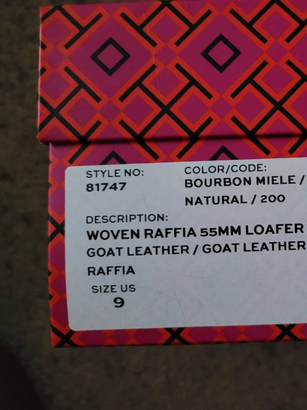 NIB Tory Burch Woven Raffia 55M< Loafer 9
